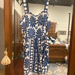 SHEIN Blue and White Floral Romper